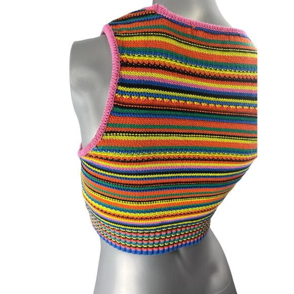 Forever 21 Tank Top Sweater Large Striped Colorful Pretty Little Liars Festival - Picture 3 of 5